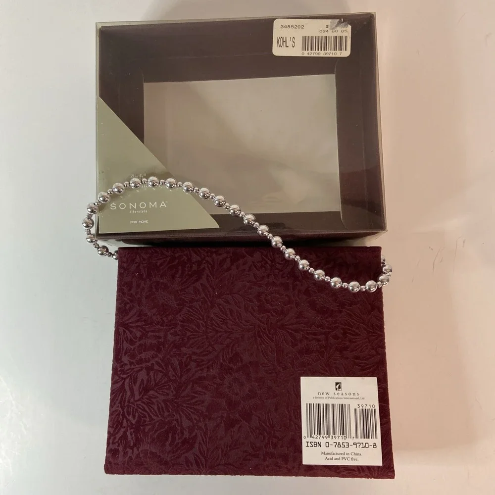Sonoma Burnout Velvet Floral 4x6 Photo Album Purse Style w/Handle New in Box